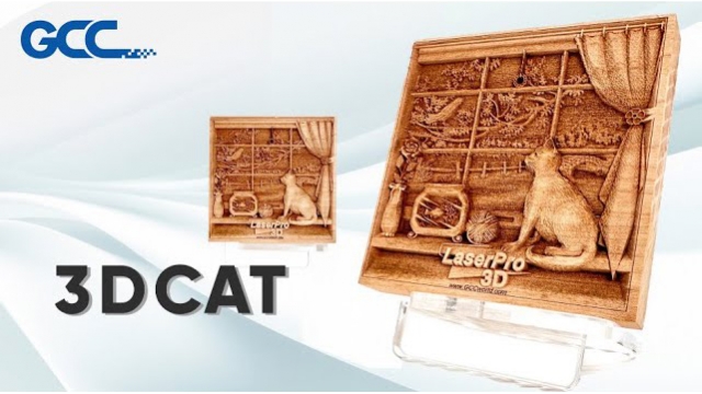 Muestra de láser del CCG: gato en 3D