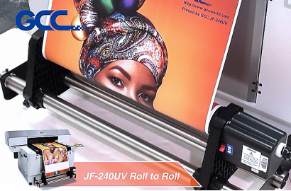 GCC - JF-240UV 平板打印机卷对卷演示